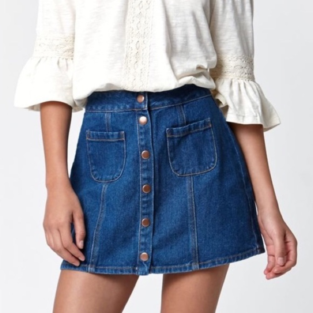 Brandy Melville denim button up skirt